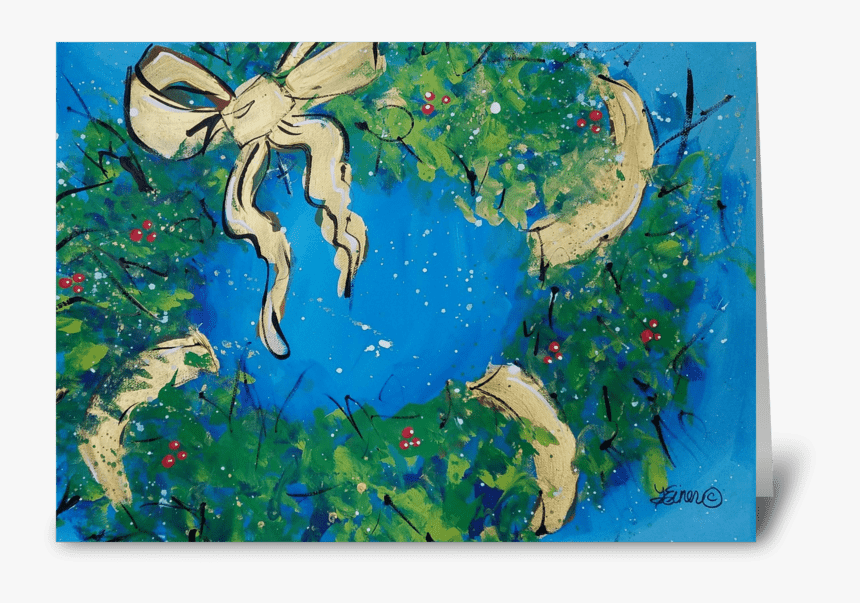 Holiday Wreath Greeting Card - Earth, HD Png Download
