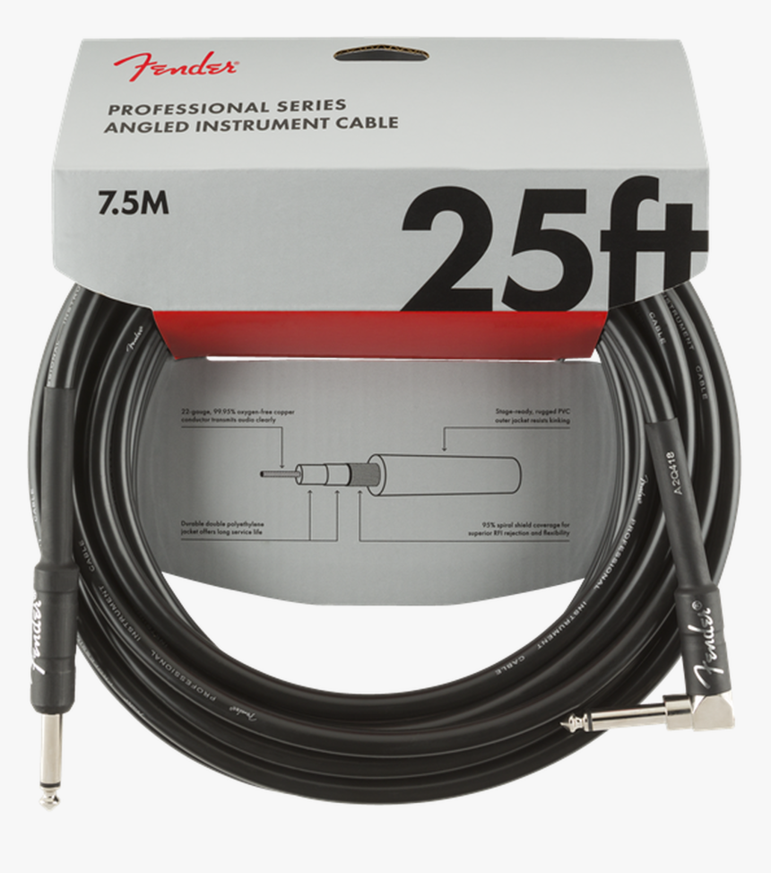 Fender Professional Series Instrument Cables, Straight/angle,, HD Png Download