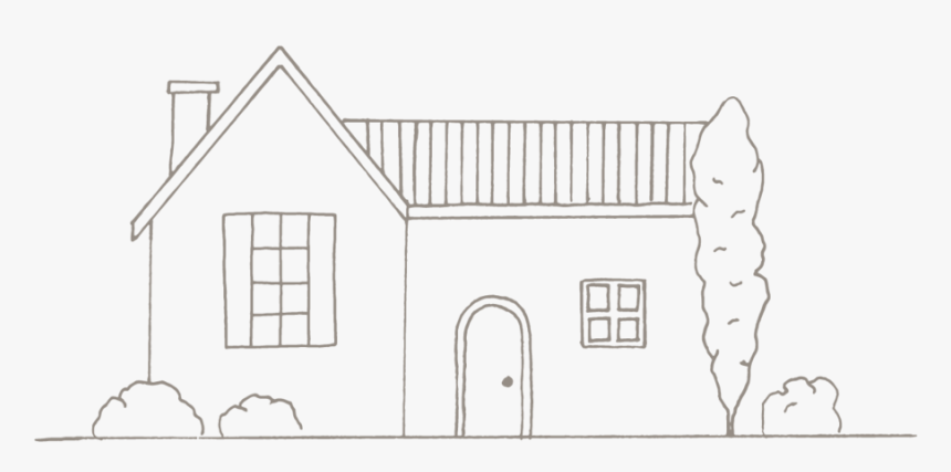 House-charcoal - Sketch, HD Png Download