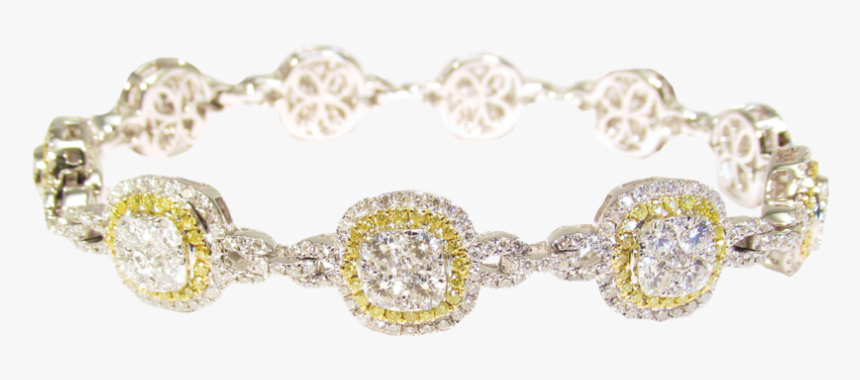 Canary And Colorless Diamond Bracelet Shot - Bracelet, HD Png Download