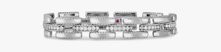 Roberto Coin Retro Link Bracelet With Diamonds - Diamond, HD Png Download