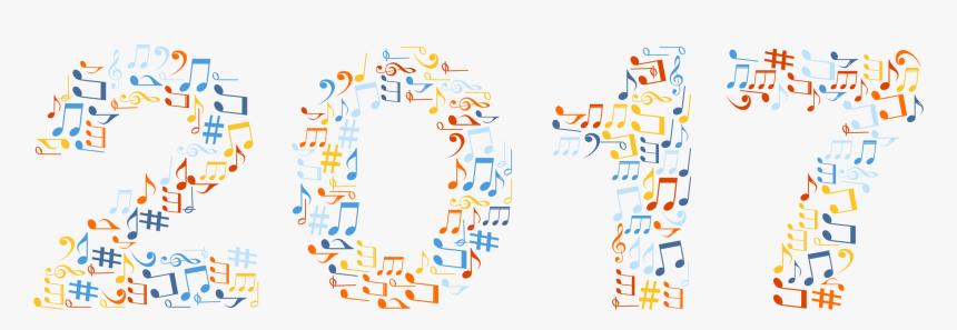 Blue,angle,area - 2017 With Music Notes, HD Png Download