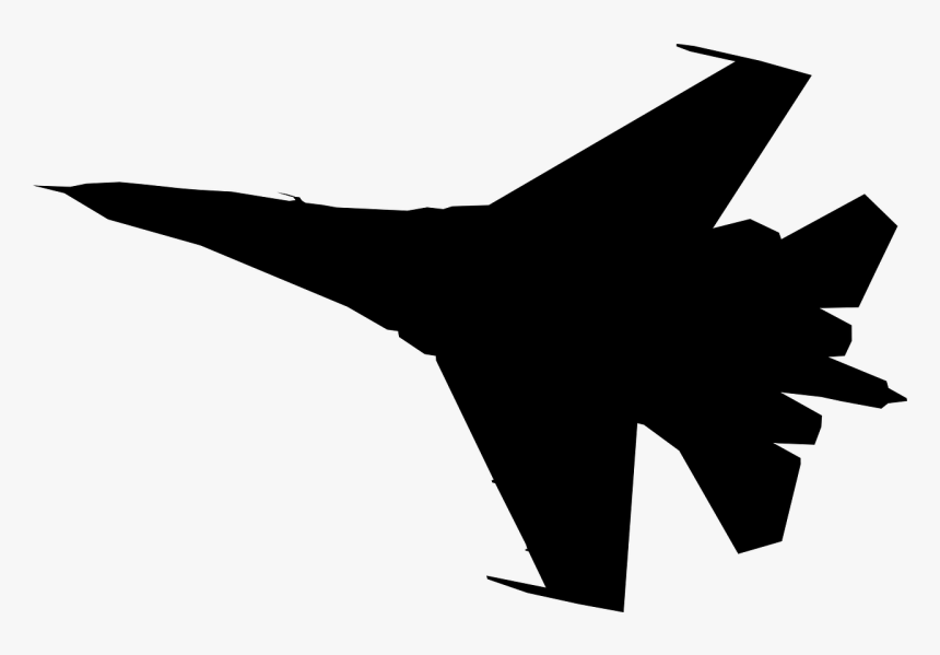 Fighter Jet Silhouette Plane Free Picture - Fighter Jet Silhouette, HD Png Download