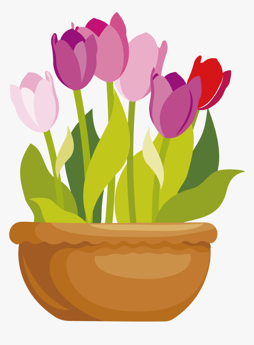 Flowerpots Clipart Pink - Flower Pot Clipart Png, Transparent Png