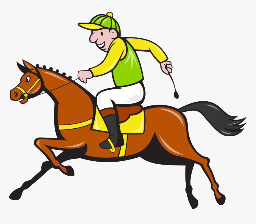 Transparent Horse Racing Png - Jockey Cartoon, Png Download