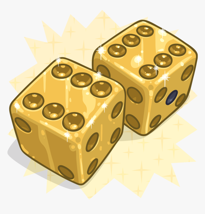 Transparent Dice Clipart - Transparent Gold Dice Png, Png Download