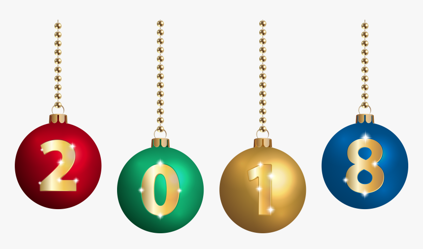 2018 On Christmas Balls Transparent Clip Artu200b Gallery - Happy New Year 2018 Png, Png Download