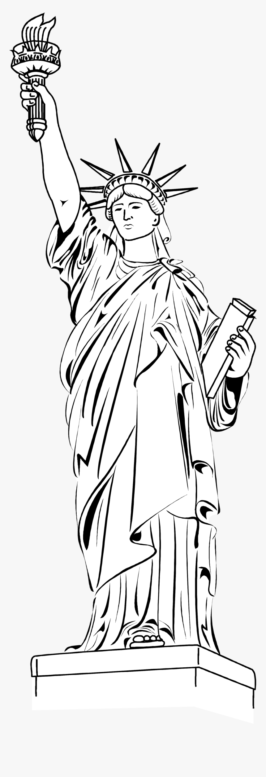 Of Liberty Free Stock - Statue Of Liberty White Png, Transparent Png