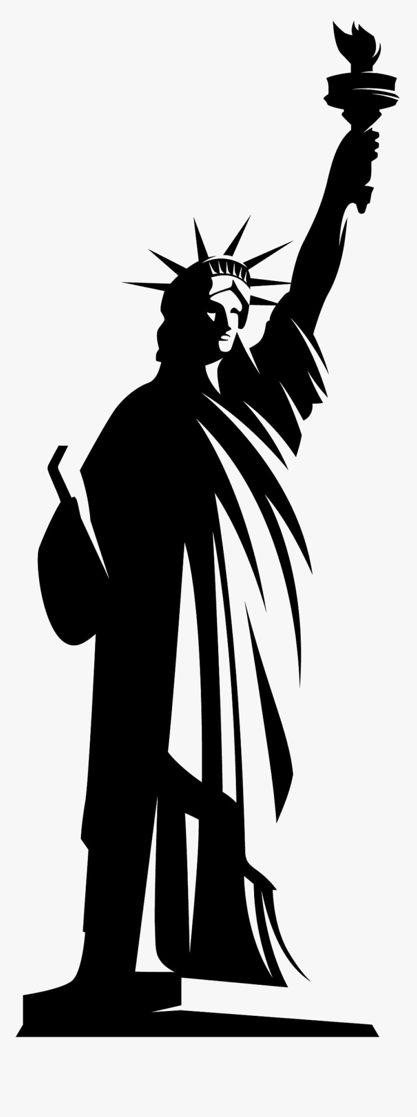 Statue Of Liberty Torch Silhouette, HD Png Download