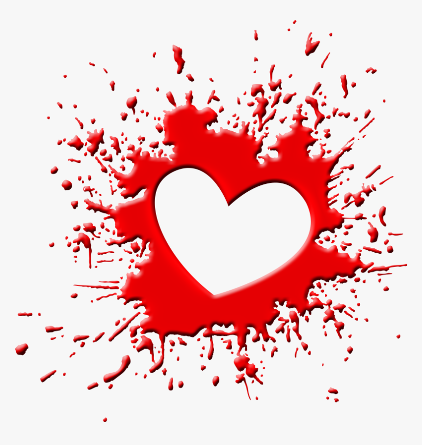 Blood Splash Png Heart - Red Blood Splash Png, Transparent Png