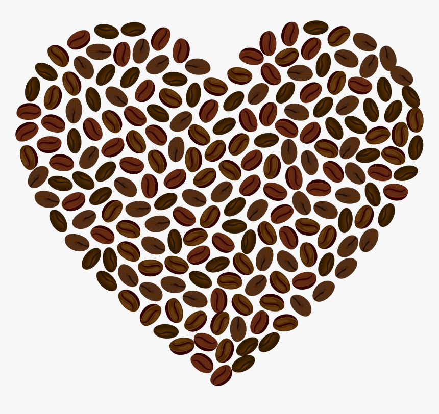 Coffee Heart Clip Arts - Coffee Bean Heart Clipart, HD Png Download