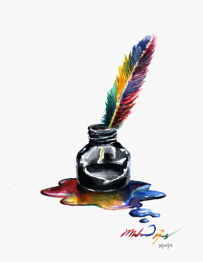 Ink Pot Png Hd Feather Ink Pot Png, Transparent Png , Transparent Png Image PNGitem