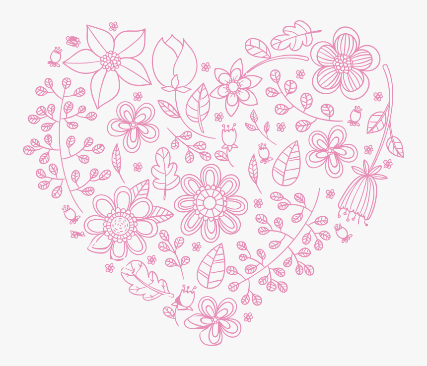 Floral Heart Transparent Background, HD Png Download