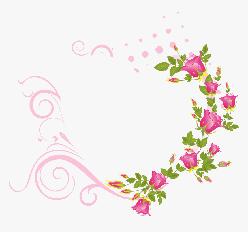 Heart Picture Frames Flower Rose - Flower Heart Frame, HD Png Download