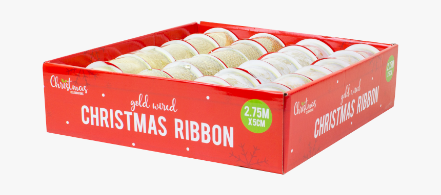Gold Christmas Wired Ribbon - Box, HD Png Download