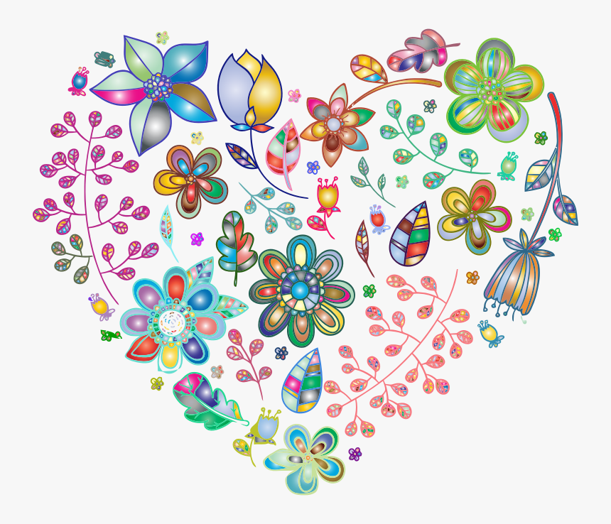 Floral Heart Clip Art Transparent, HD Png Download