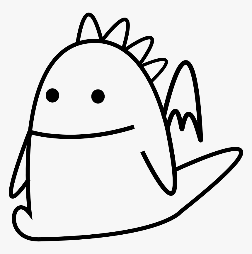Transparent Jesus - Simple Dragon Cartoon Black And White, HD Png Download