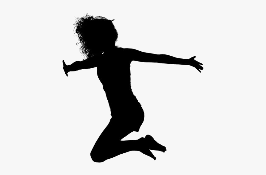Girl Jumping Png Clipart Download - Child Jump Silhouette, Transparent Png