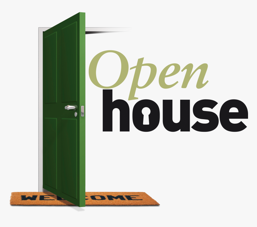 Clipart Door Sideways - Green Open House Sign, HD Png Download