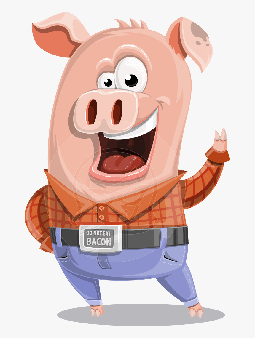 Farm Pig Cartoon Vector Character Aka Pigasso The Creative - Vector Pig Cartoon Png, Transparent Png