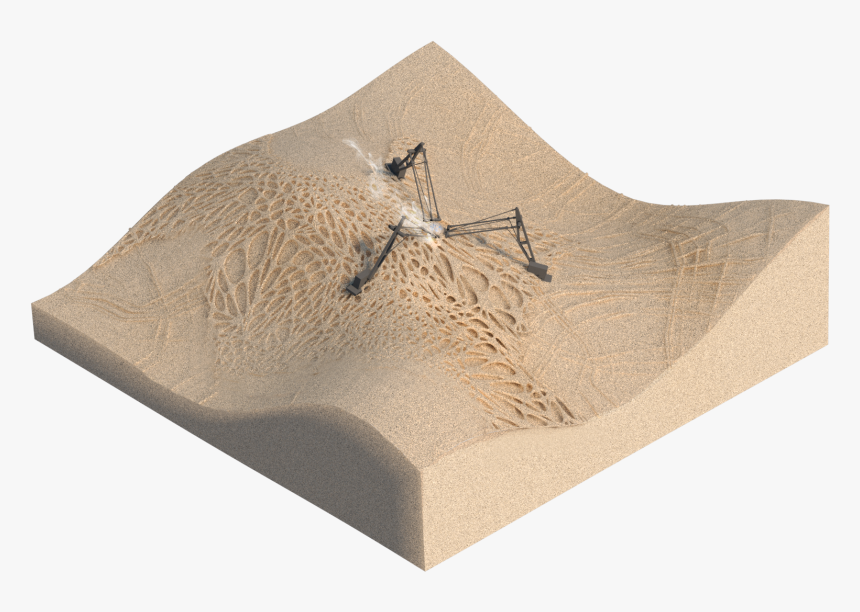 As The Wind Blows More And More Sand Accumulates On - Scale Model Architecture Dunes, HD Png Download