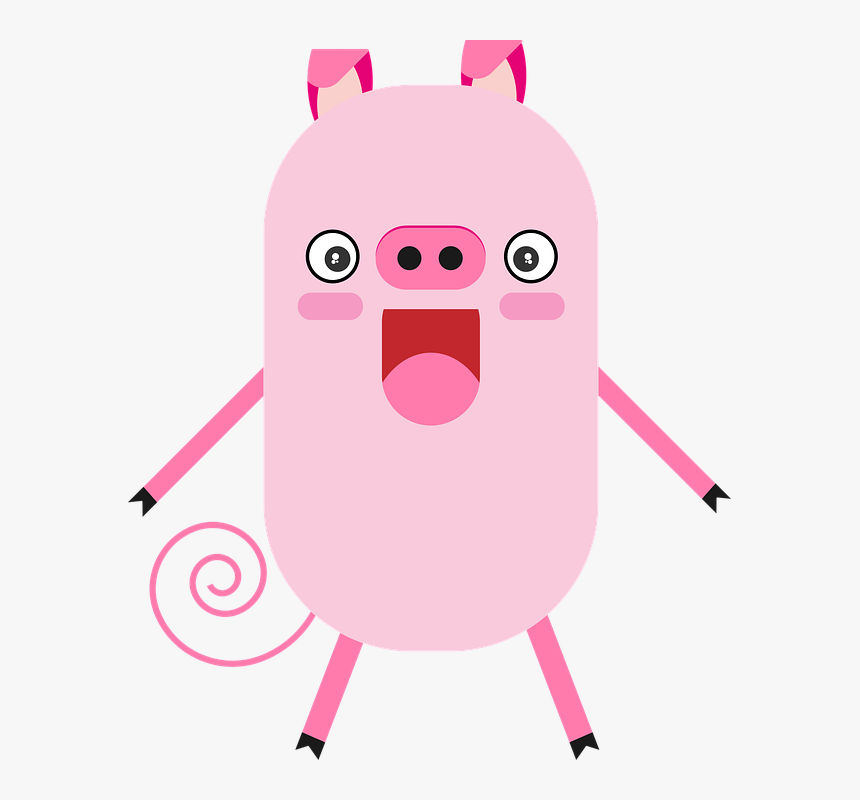 Pig, Cartoon Character, Figure, Design, Pink, Animal - Personaj Din Desene Animate, HD Png Download