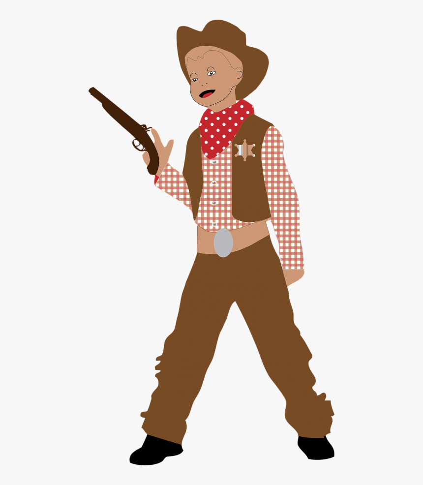 Boy,child,comic Vector Graphics - Cowboy Clip Art, HD Png Download