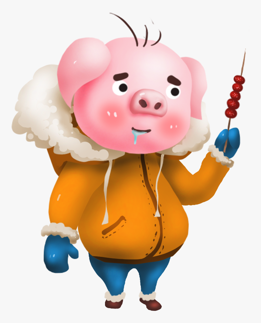 Hand Painted Pig Year Winter Commercial Png And Psd - Cartoon, Transparent Png
