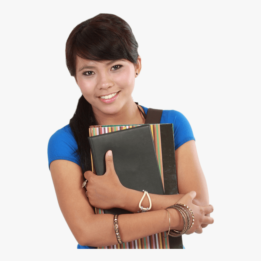 Girl With Books Hd, HD Png Download