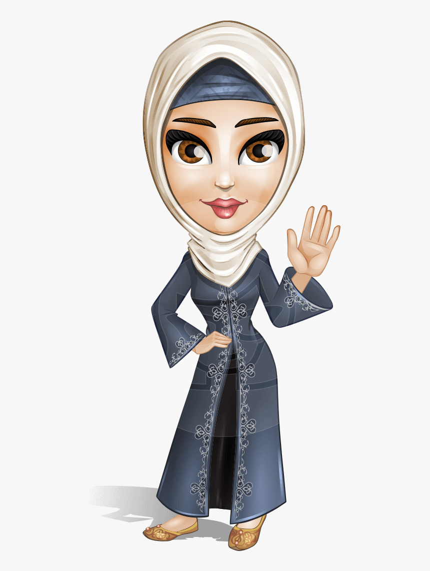 Modern Muslim Woman Cartoon Vector Character Aka Nawal - Cartoon, HD Png Download