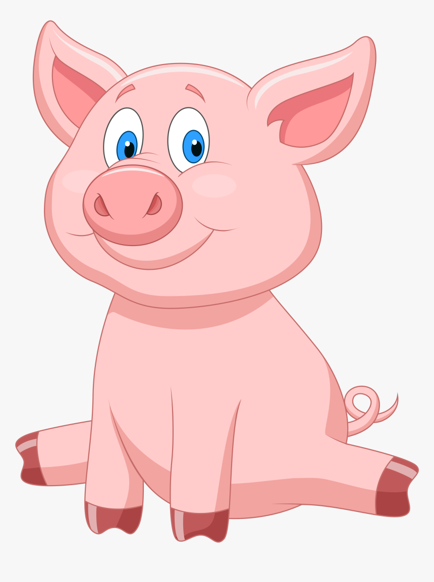 0 1062c7 34485865 Orig 3,910×5,000 Pixels Cartoon Illustrations, - Pig Cartoon Sitting, HD Png Download