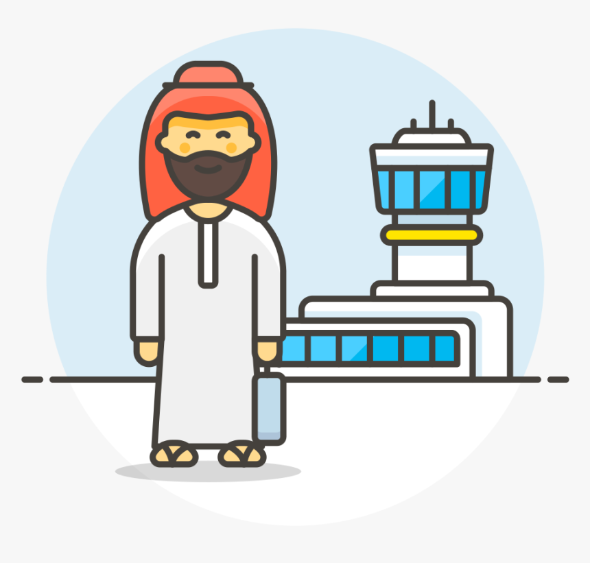 Arab Male Travel Icon - Cartoon, HD Png Download