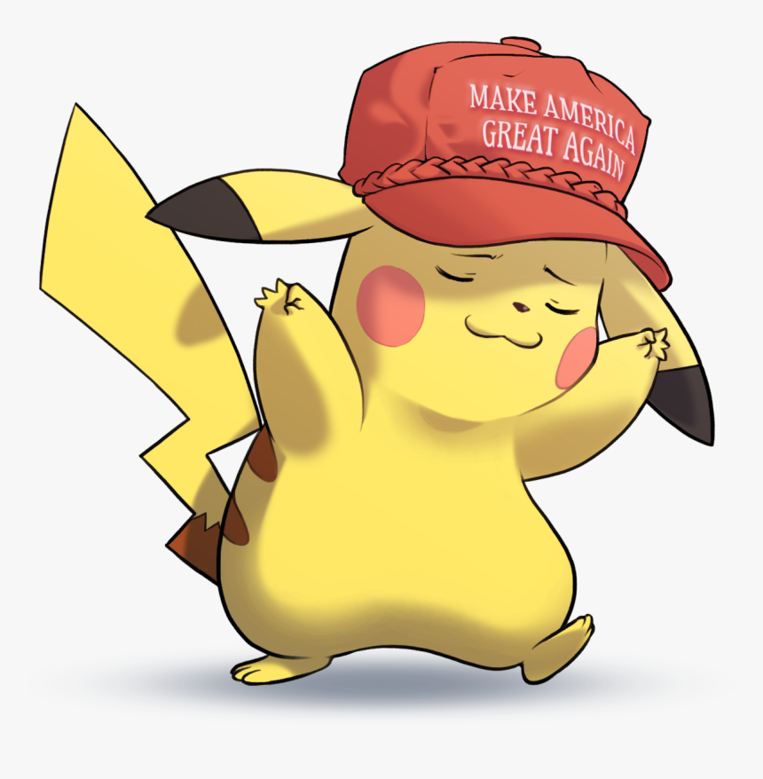 Not A Rare Maga Pepe, But I Ve Managed To Capture The - Pikachu Wearing Maga Hat, HD Png Download