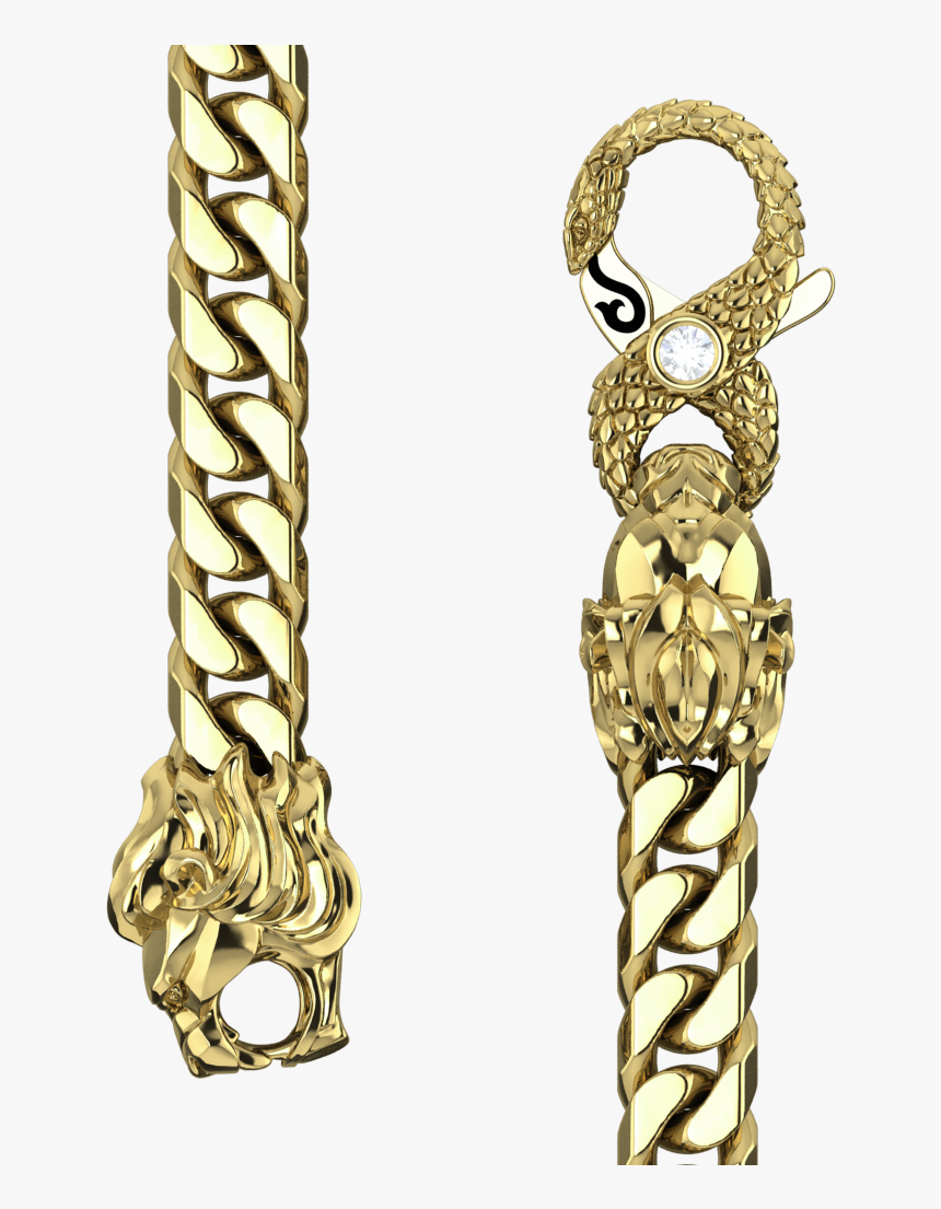 7mm Cuban Link Chain, Gold 
 Class - Body Jewelry, HD Png Download