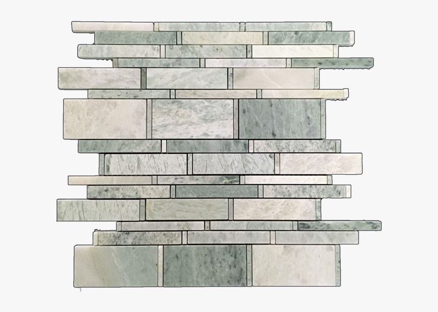 Ming Green Multi-width Mosaic Polished - Brickwork, HD Png Download