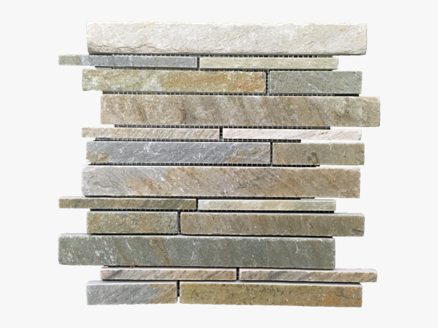 Golden Sand Quartzite Random Strip Mosaic Cleft - Keg 14056, HD Png Download