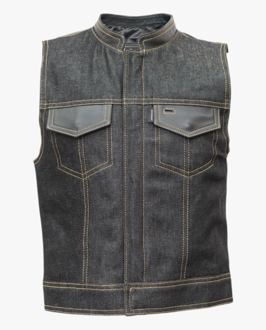 Black Denim Vest, HD Png Download
