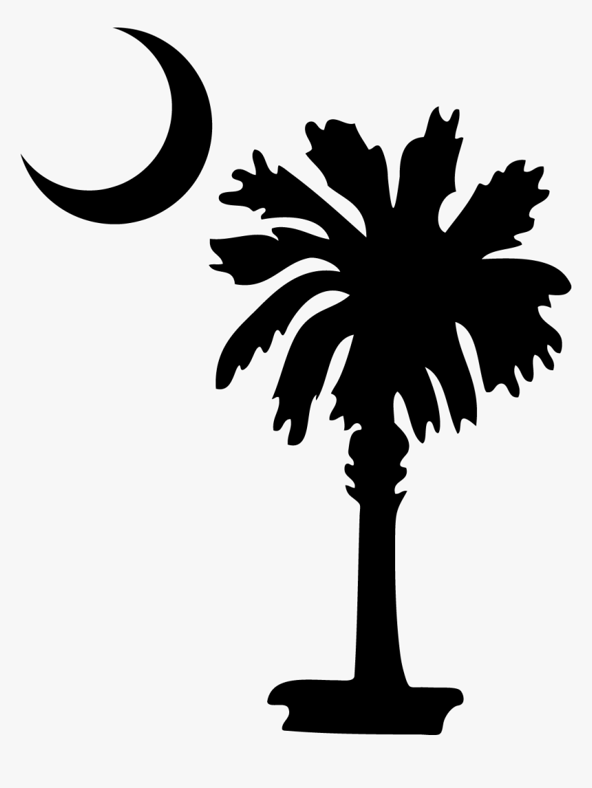 Palmetto Tree And Crescent - Thin Blue Line South Carolina, HD Png Download