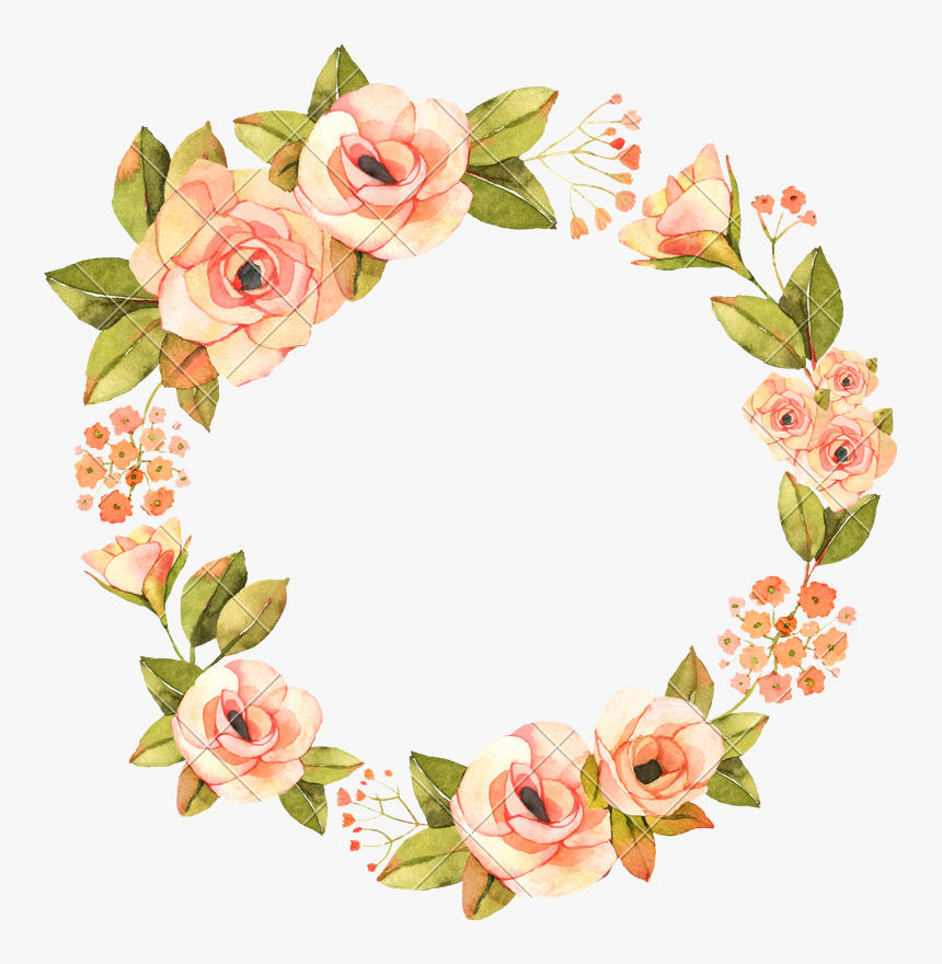 Transparent Wreath Modern - Watercolor Flower Wreath Png, Png Download