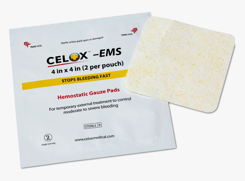 Hemostatic Gauze Pads - Celox Gauze 4 X 4, HD Png Download