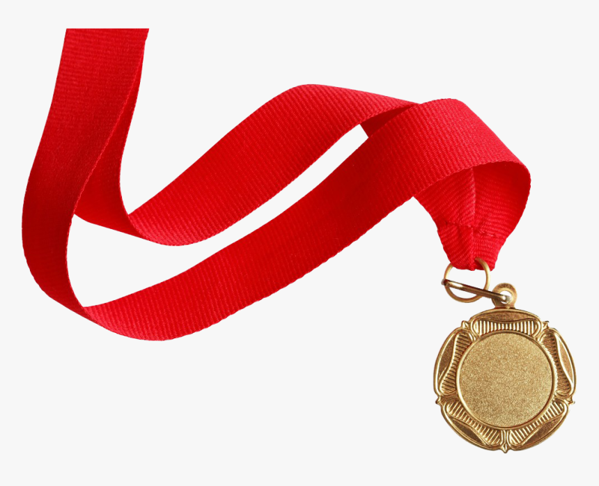 Medal,red,fashion Accessory,award,gold - Medal With Ribbon Png, Transparent Png