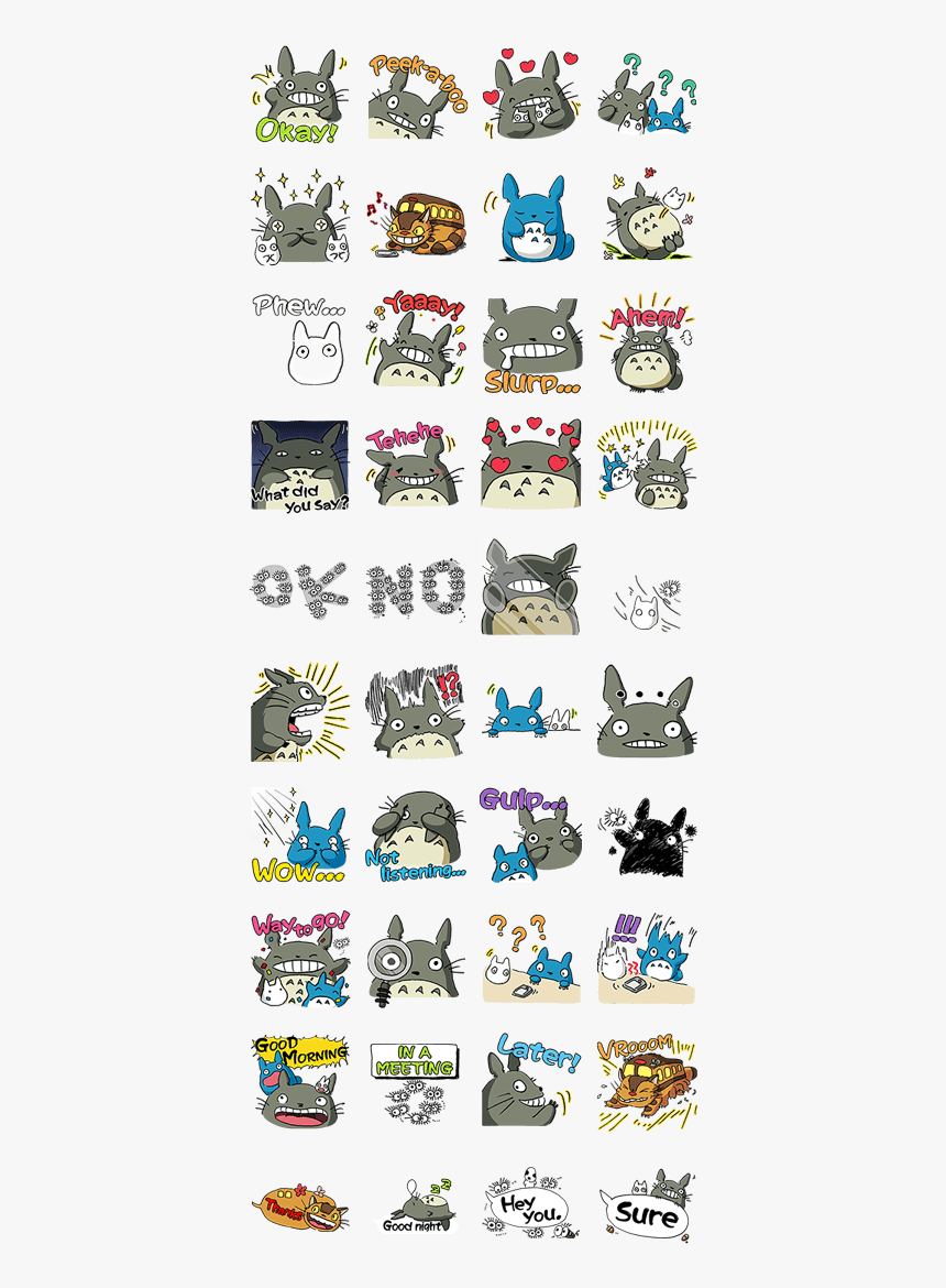 Totoro Line Sticker, HD Png Download