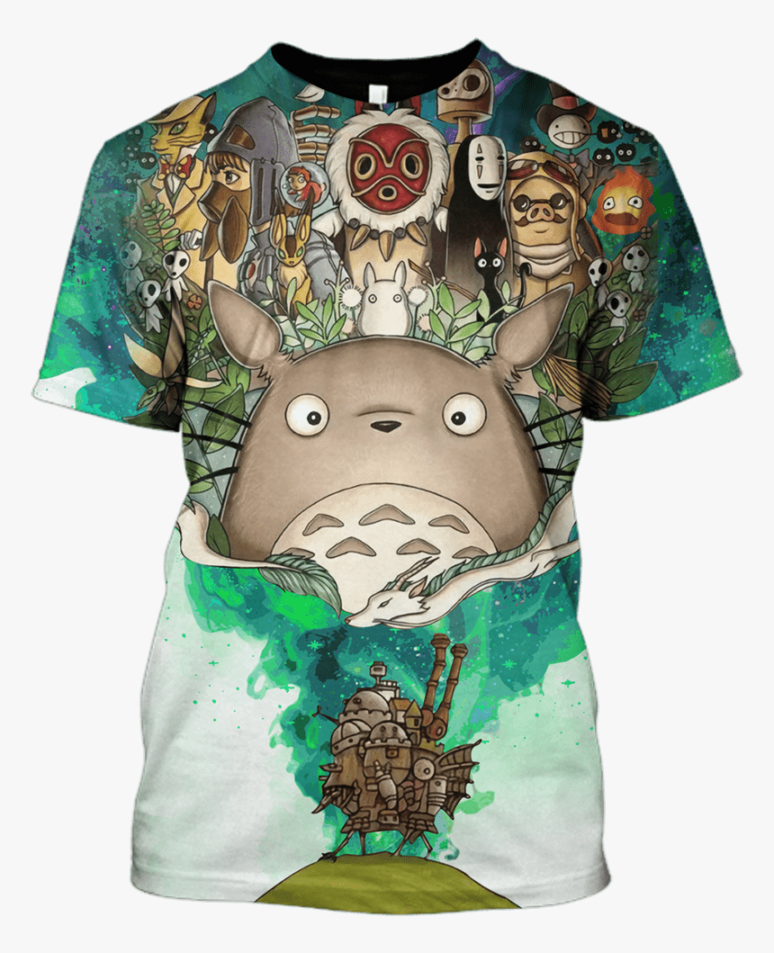 3d My Neighbor Totoro Full Print T Shirt - T-shirt, HD Png Download
