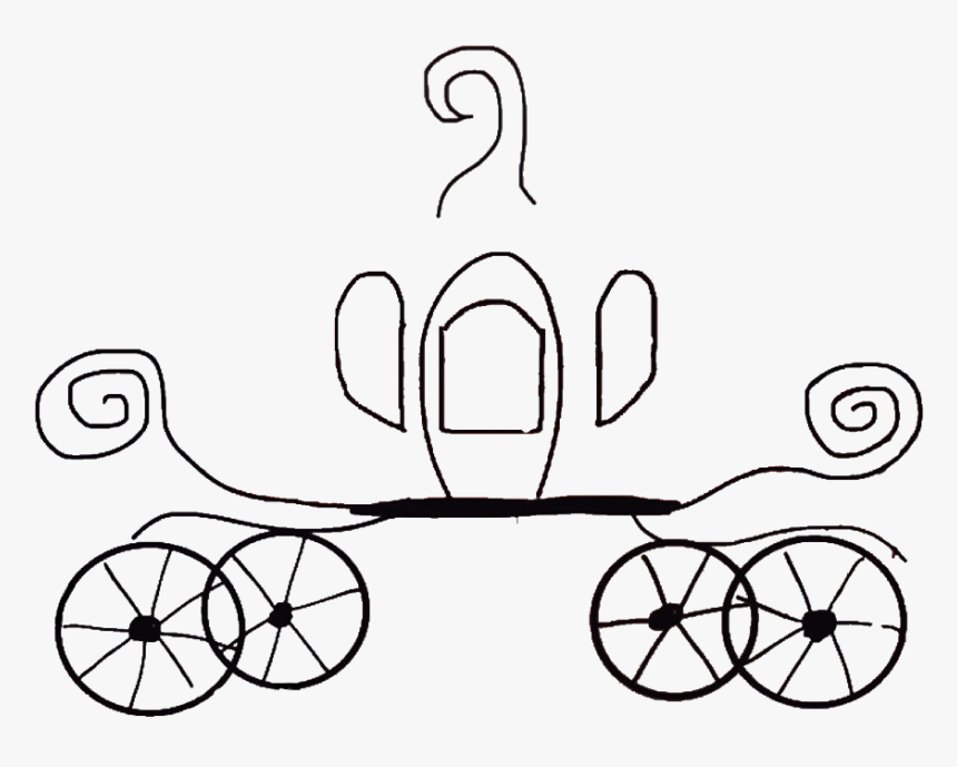 Transparent Cinderella Carriage Black And White Clipart - Cart, HD Png Download