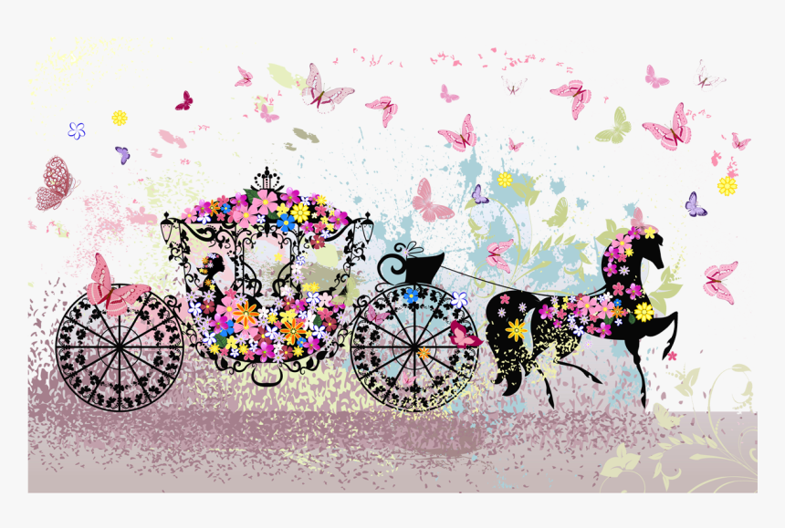 Butterfly Photography Carriage Stock Wedding Flowers - Racing Carriage Invitation, HD Png Download