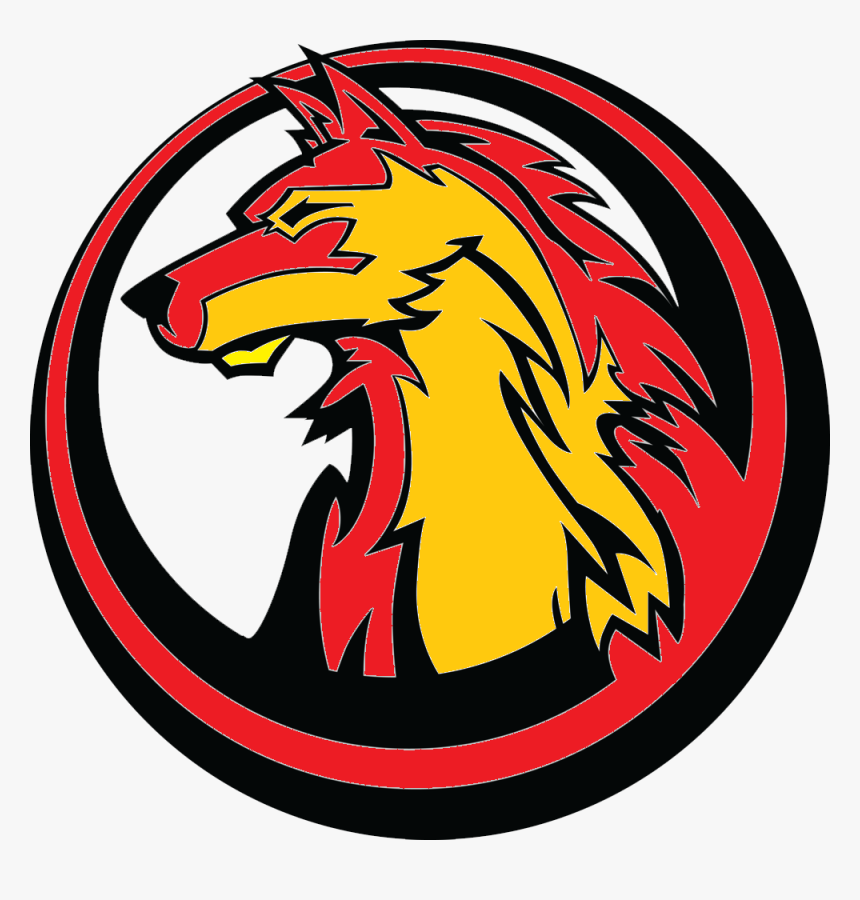 Wolf Png Logo - Red And Yellow Wolf, Transparent Png