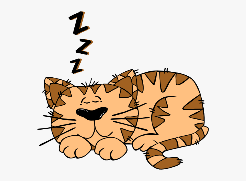 Cartoon Cat Sleeping Svg Clip Arts - Cat Sleeping Clipart, HD Png Download