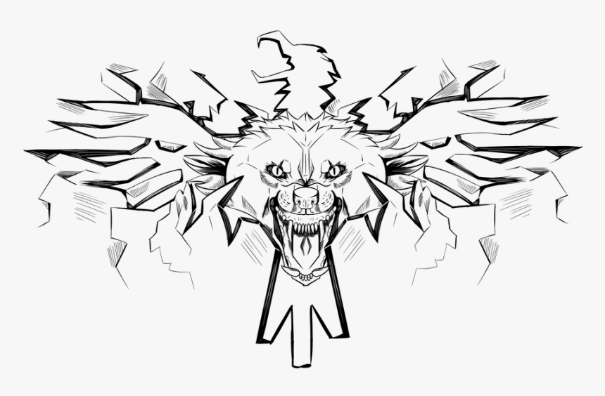 Wolf, Dog, Eagle, Coat Of Arms, Symbol, Emblem, Logo - Wolf And Eagle Logo, HD Png Download