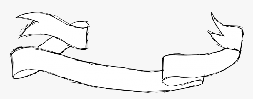 Hand Drawn Ribbon Banner White Png, Transparent Png