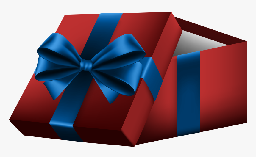 Blue Gift Bow Png Open Blue Gift Box- - Gift Paper Box Png, Transparent Png